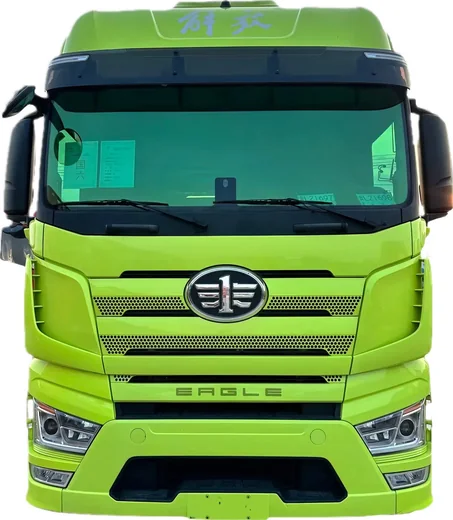 Green FAW Jiefang tractor head, front view