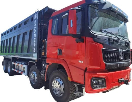 Red Shacman tipper with steel body